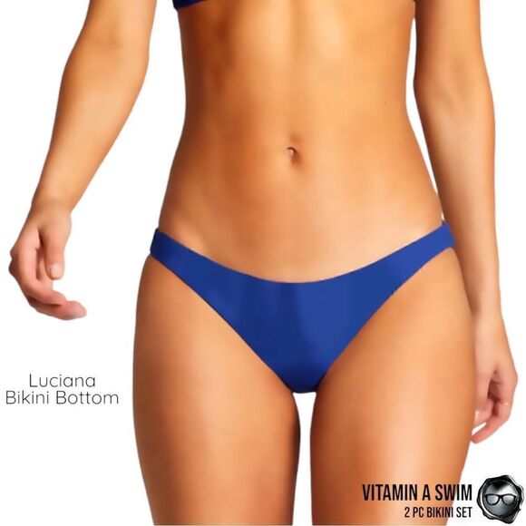 VITAMIN A BIKINI SET: SARDINIA STRIPE MILA BANDEAU TOP + SAPPHIRE LUCIANA BOTTOM - Picture 10 of 16